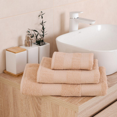 Полотенце махровое гл/кр Конфетти 50х90 бежевый