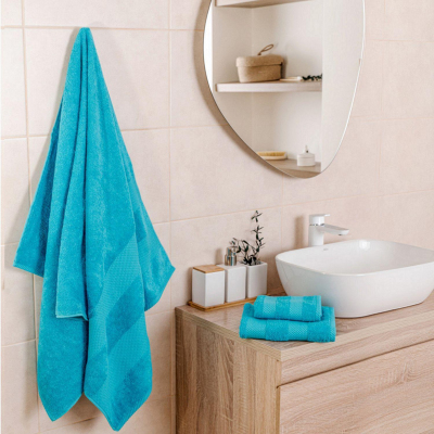 Полотенце махровое гл/кр Конфетти 50х90 голубой