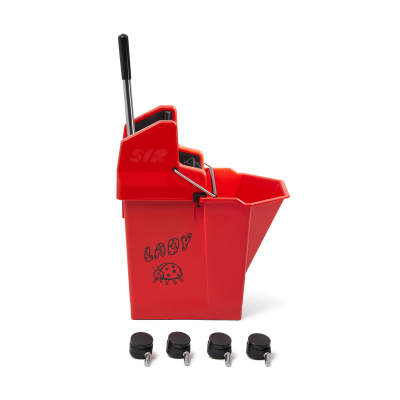 Ведро на колесах SYR Ladybug 20л (раб.9л) ударпроч пласт красное 990790