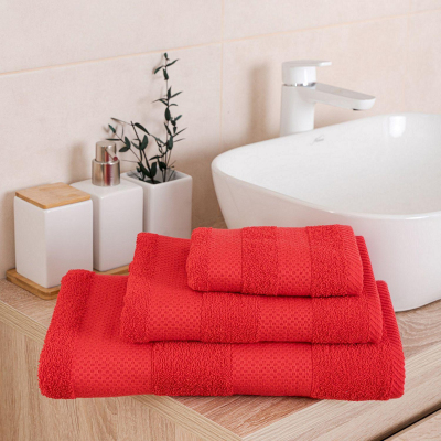 Полотенце махровое гл/кр Конфетти 70х130 красный