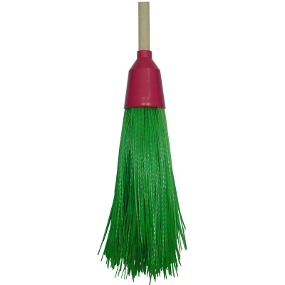 Метла круглая вязаная Бранская Краса с черенком