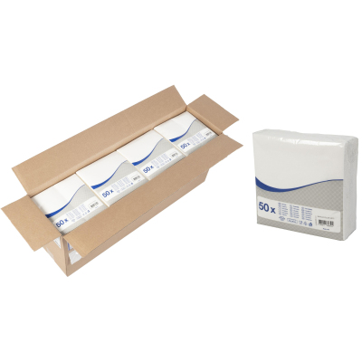 Салфетки AIRLAID 40х40см белые 50шт 16пач/уп