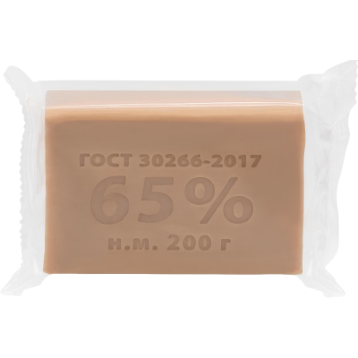 Мыло хозяйственное 65% в прозрачной обертке, 200гр