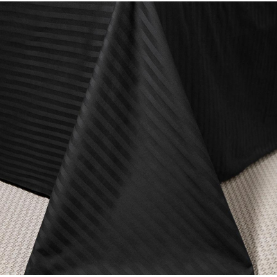 Постельное белье 2сп, страйп-сатин (пододеяльник на молнии) Черный, 46591