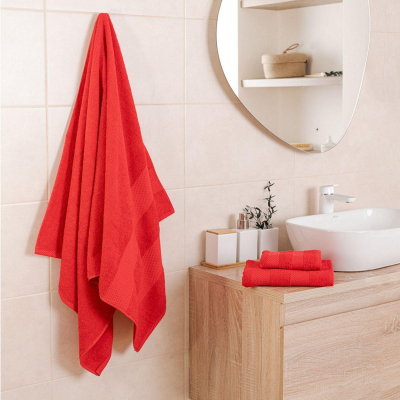 Полотенце махровое гл/кр Конфетти 50х90 красный