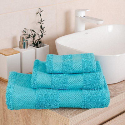 Полотенце махровое гл/кр Конфетти 70х130 голубой