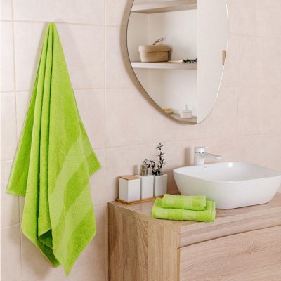 Полотенце махровое гл/кр Конфетти 50х90 зеленый