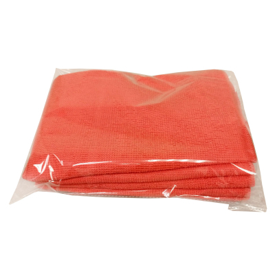 Салфетка хозяйственная микрофибра 220 г/м2 35x35 красная 5шт/уп