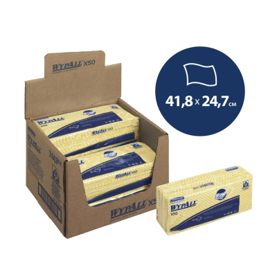 Материал протирочный нетканый WypAll X50 Желтый 1сл 50л/6пач/уп 7443