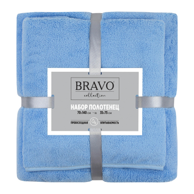 Набор полотенец махровых НВ Смарт 35х75см, 70х140см син., м0811_01
