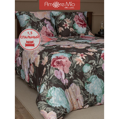 Постельное белье 1,5сп микрофибра Pleasure (нав. 70х70 2 шт), сер/роз/сирен
