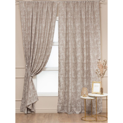 Комплект штор Amore Mio Софт жаккард 150х270 см 2 шт Песочный, 64232