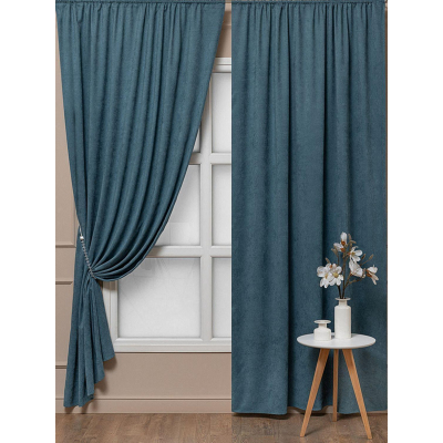 Комплект штор Amore Mio Вельвет (канвас) Canvas-030 1,5x2,7 2 шт Бирюзовый