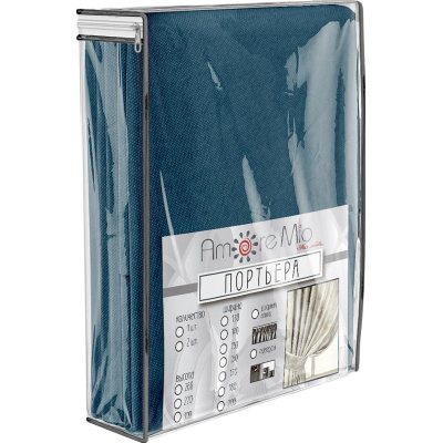 Комплект штор Amore Mio Вельвет (канвас) Canvas-030 1,5x2,7 2 шт Бирюзовый