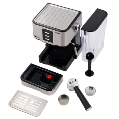 Кофеварка Timberk T-CM33038, рожковая, 1100Вт, 20бар, черный