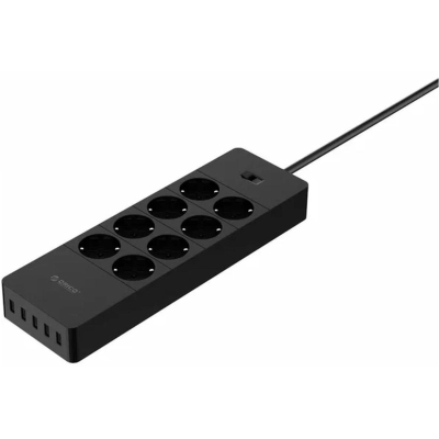Сетевой фильтр Orico HPC-8A5U 8розеток, 5xUSB, черный [ORICO-HPC-8A5U-BK