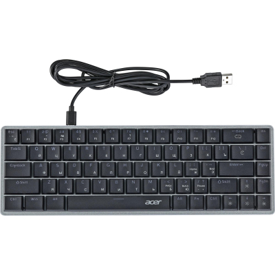 Клавиатура Acer OKW302 механичес. серебр. USB for gamer LED (ZL.KBDCC.01C)