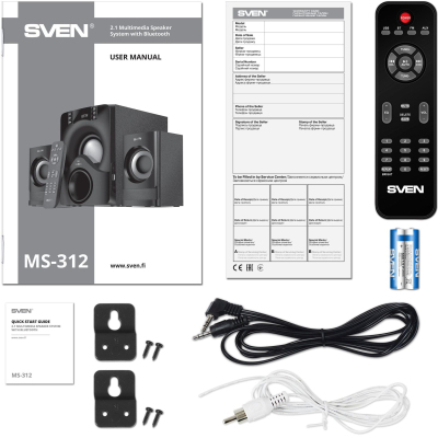 Акустическая система 2.1 SVEN MS-312, :20Вт+2х10Вт, BT, пульт ДУ(SV-020897)