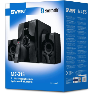 Акустическая система 2.1 SVEN MS-315, 20Вт+2х13Вт, BT, пульт ДУ (SV-020880)