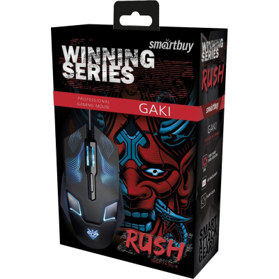 Мышь компьютерная Smartbuy RUSH Gaki, проводная, черная (SBM-743G-K) /40