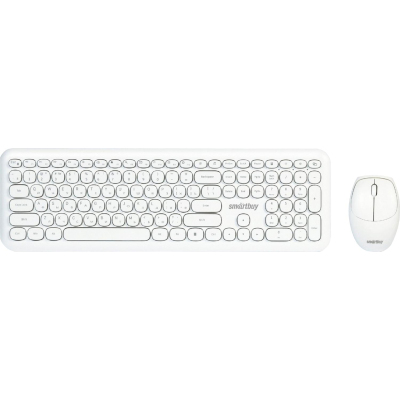 Набор клавиатура+мышь Smartbuy мультимедийный, белый (SBC-666395AG-W)