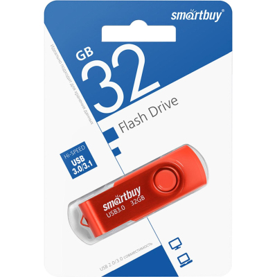 Флеш-память Smartbuy UFD 3.0/3.1 32GB Twist Red (SB032GB3TWR)