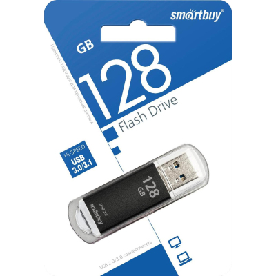 Флеш-память Smartbuy UFD 3.0/3.1 128GB V-Cut Black (SB128GBVC-K3)