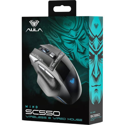 Мышь компьютерная AULA SC550 black игровая, беспровод./проводн