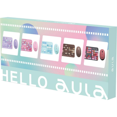 Набор клавиатура+мышь AULA AC306 Black-Colorful, беспроводной