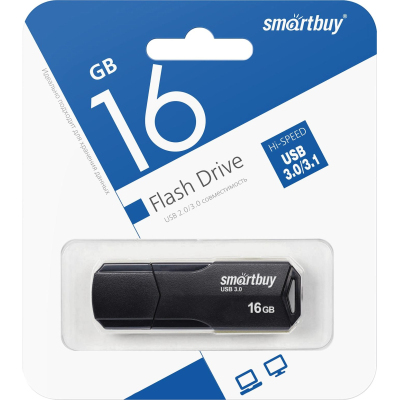 Флеш-память Smartbuy UFD 3.0/3.1 16GB CLUE Black (SB16GBCLU-K3)
