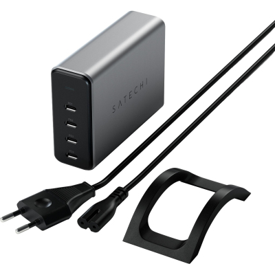 Зарядное устройство Satechi 165W USB-C 4-Port PD GaN,сетевое, серый космос
