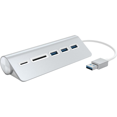 Разветвитель USB Satechi Aluminum USB 3.0 и кардридер,(USB Хаб),серебряный