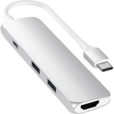 Адаптер USB Satechi (ST-CMAS),USB-C. Порты USB Type-C,4K HDMI,серебряный