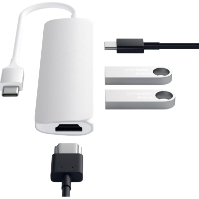 Адаптер USB Satechi (ST-CMAS),USB-C. Порты USB Type-C,4K HDMI,серебряный