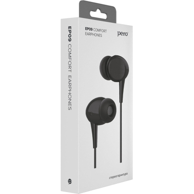Наушники PERO EP09, с мкф, черные (4603768350798)