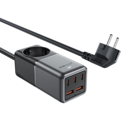 Зарядное устройство ACEFAST Z2 PD75W GaN (3xUSB-C+2xUSB-A),цвет черно-серый