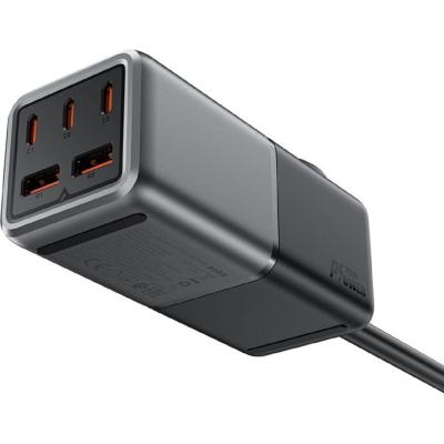 Зарядное устройство ACEFAST Z2 PD75W GaN (3xUSB-C+2xUSB-A),цвет черно-серый