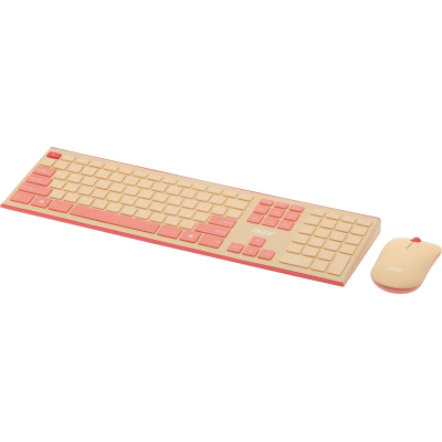 Набор клавиатура+мышь Acer OCC205 (ZL.ACCEE.00F)/розовый/бежевый/USB/slim