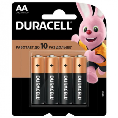 Батарейки Duracell Basic пальчиковые АА LR6 (4 штуки в упаковке )