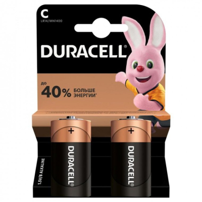 Батарейки Duracell Basic C (2 штуки в упаковке)