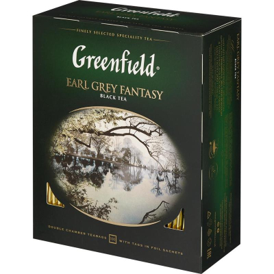 Чай Greenfield Earl Grey Fantasy черный с бергамотом 100 пакетиков