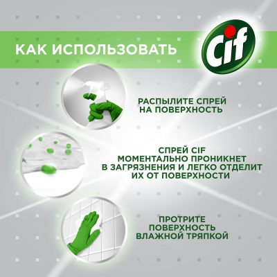 Чистящее средство для кухни Cif Блестящий эффект Антижир 500 мл