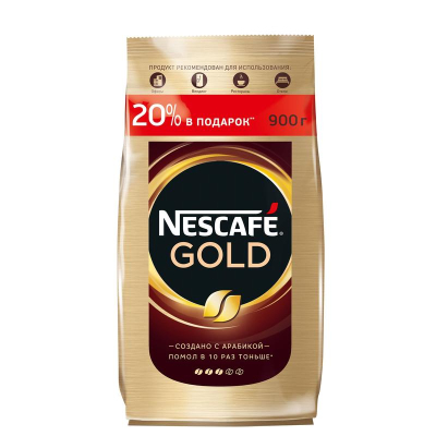 Кофе растворимый Nescafe Gold 900 г (пакет)