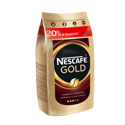 Кофе растворимый Nescafe Gold 900 г (пакет)