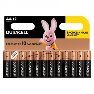 Батарейки Duracell Basic пальчиковые АА LR6 (12 штук в упаковке)