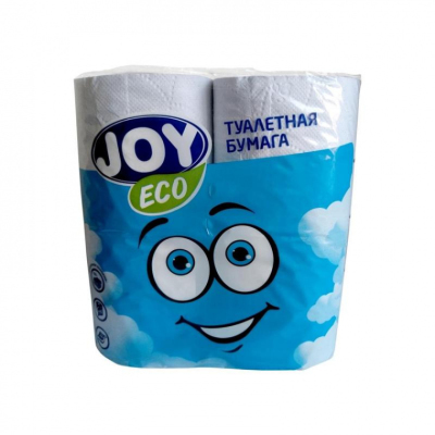 Бумага туалетная Joy Eco 2-слойная белая (4 рулона в упаковке)