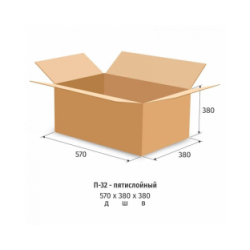 Гофрокороб 570x380x380 мм П-32 бурый (10 штук в упаковке)